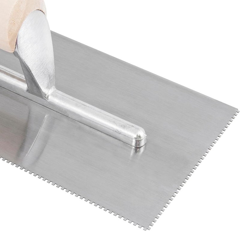 Capitol 115110 Professional Flooring Adhesive Trowel-1/16” x 1/16” x 1/16” Square-Notch, Silver/Light Wood - Image 4